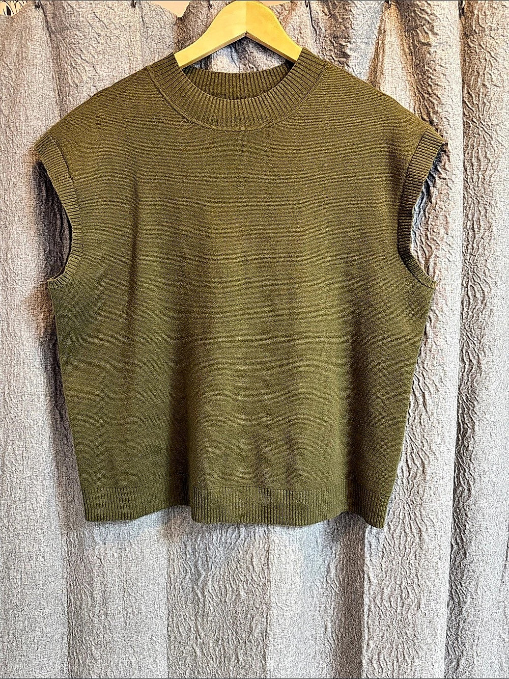 Talbots Olive Green Crew Neck Sweater Vest Size 1X